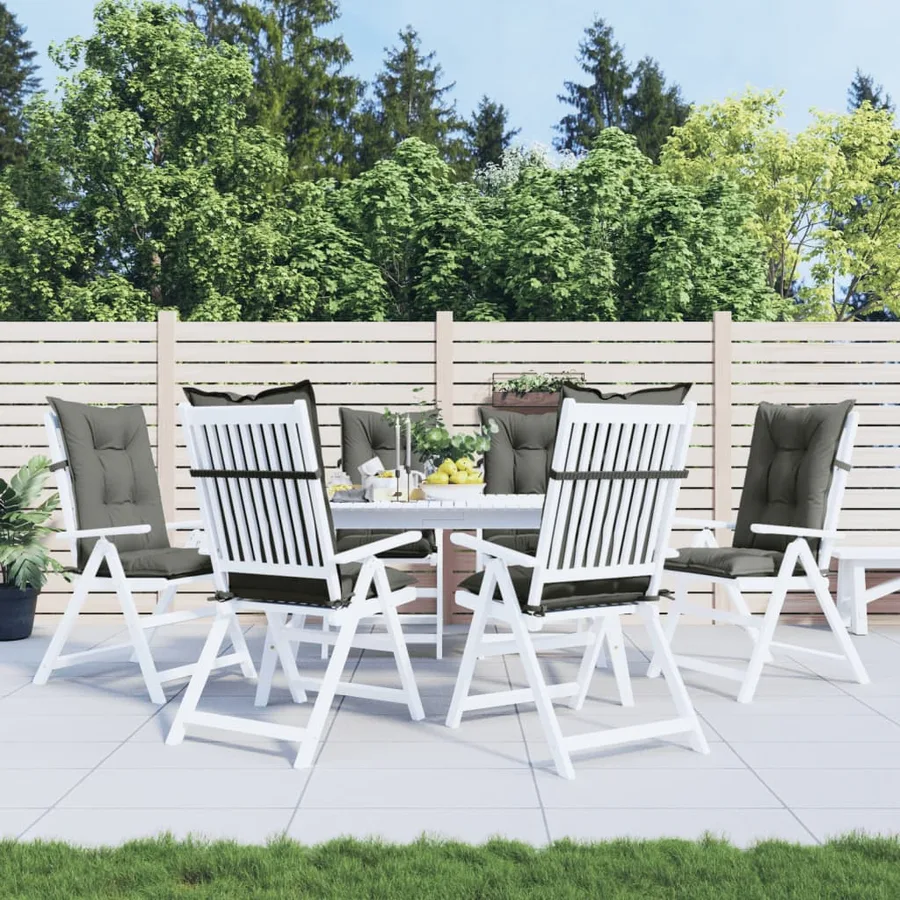Coussins de chaise à dossier haut lot de 6 gris foncé mélangé - 3