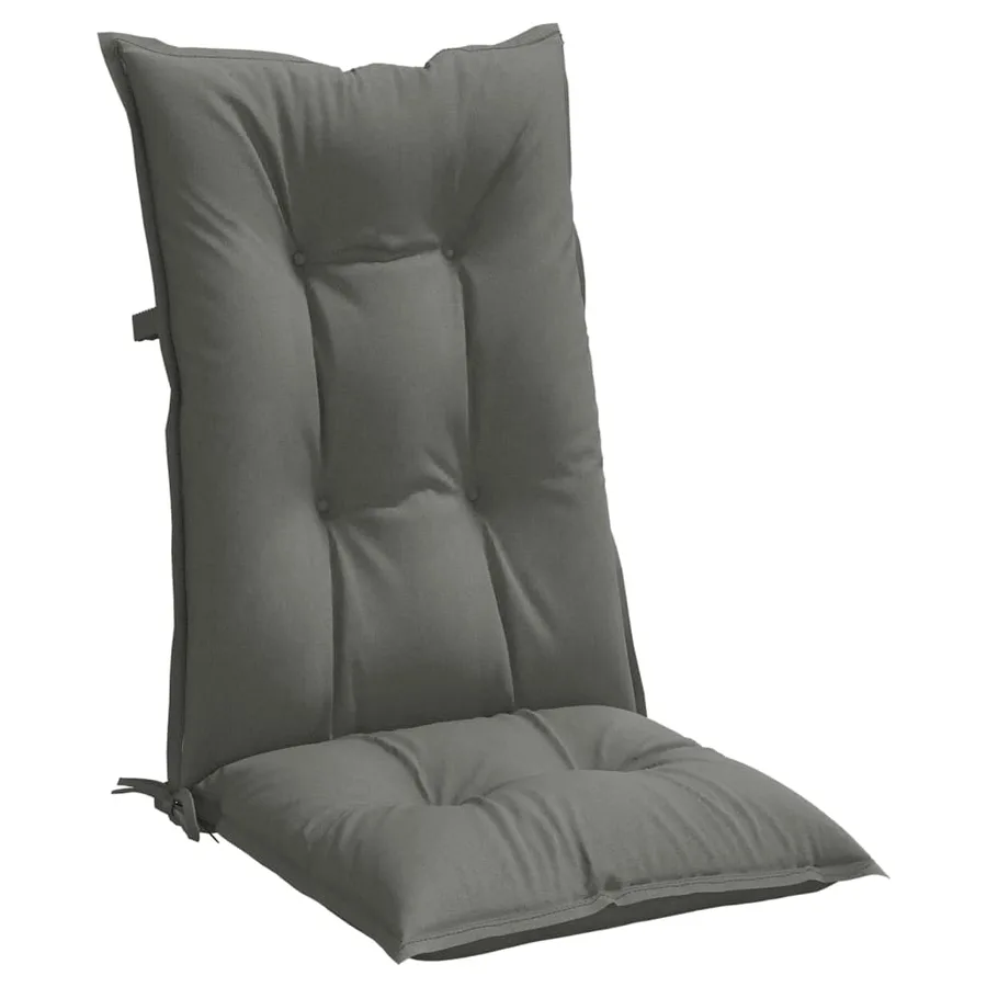 Coussins de chaise à dossier haut lot de 6 gris foncé mélangé - 5