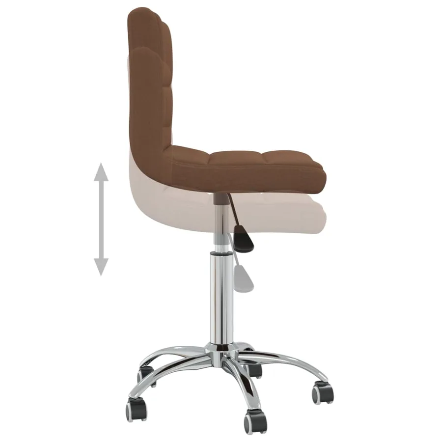 Chaise pivotante de salle à manger Marron Tissu - 5