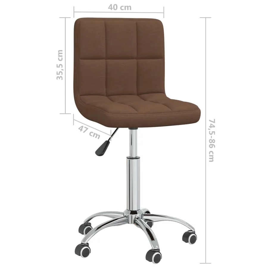 Chaise pivotante de salle à manger Marron Tissu - 8