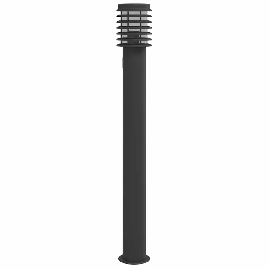 Lampadaires d'extérieur avec sortie 3 pcs noir acier inoxydable - 4