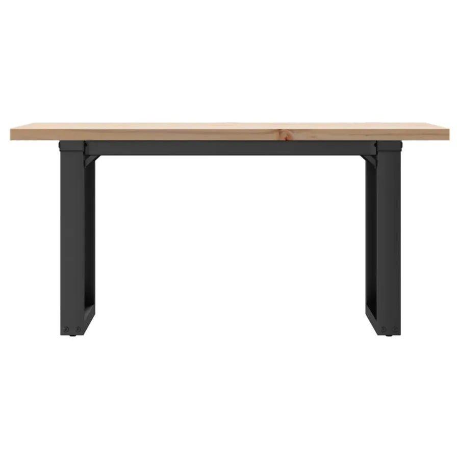Table basse cadre en O 90x40x45,5cm bois de pin massif et acier - 4