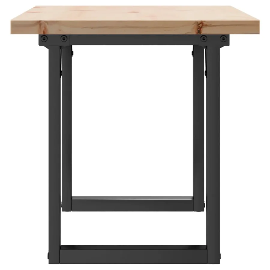Table basse cadre en O 90x40x45,5cm bois de pin massif et acier - 5