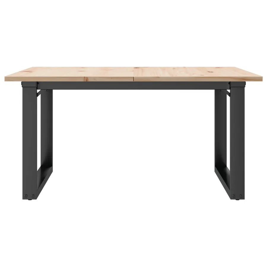Table basse cadre en O 80x80x45 cm bois de pin massif et acier - 4