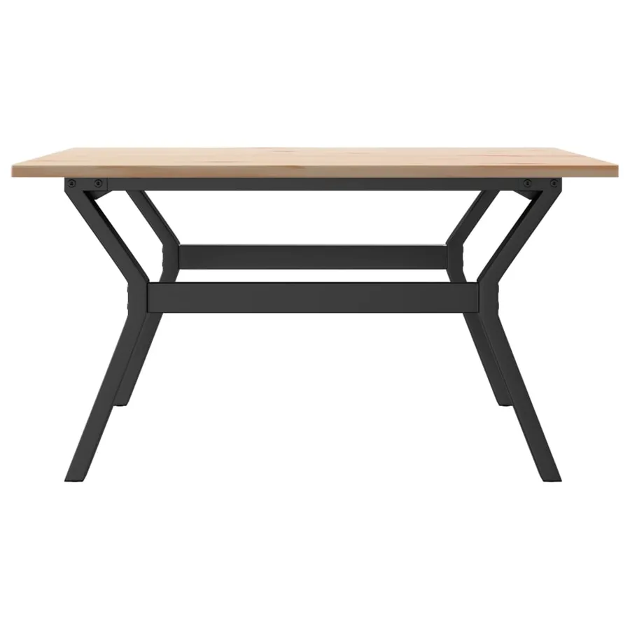 Table basse cadre en Y 80x80x45 cm bois de pin massif et acier - 5