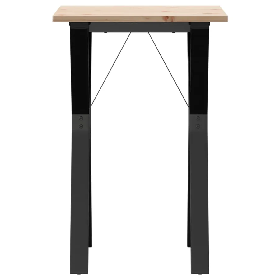 Table à manger cadre en Y 50x50x75 cm bois de pin massif acier - 4