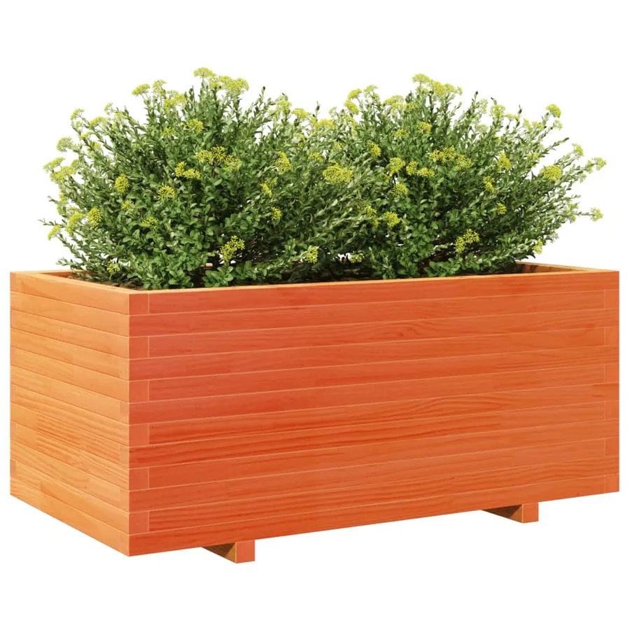 Jardinière cire marron 110x60x49,5 cm bois de pin massif - 4