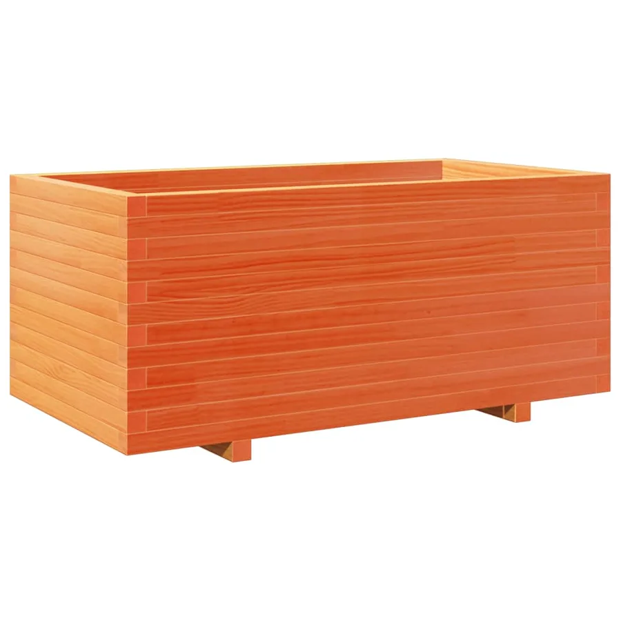 Jardinière cire marron 110x60x49,5 cm bois de pin massif - 7