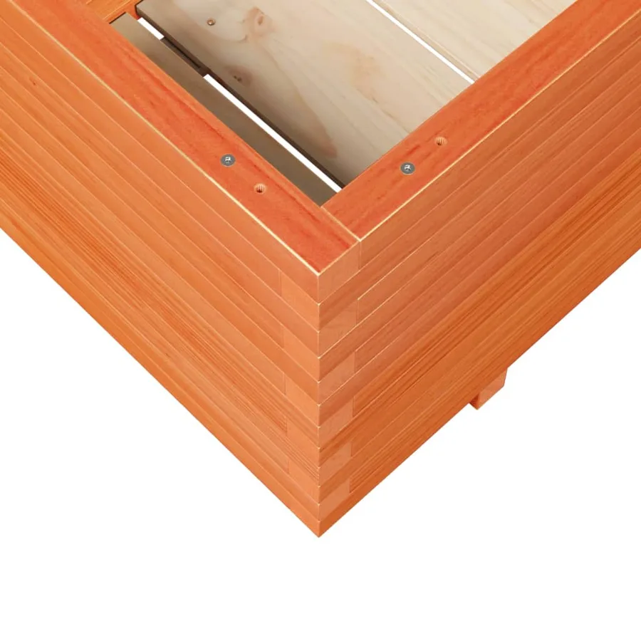 Jardinière cire marron 110x60x49,5 cm bois de pin massif - 8