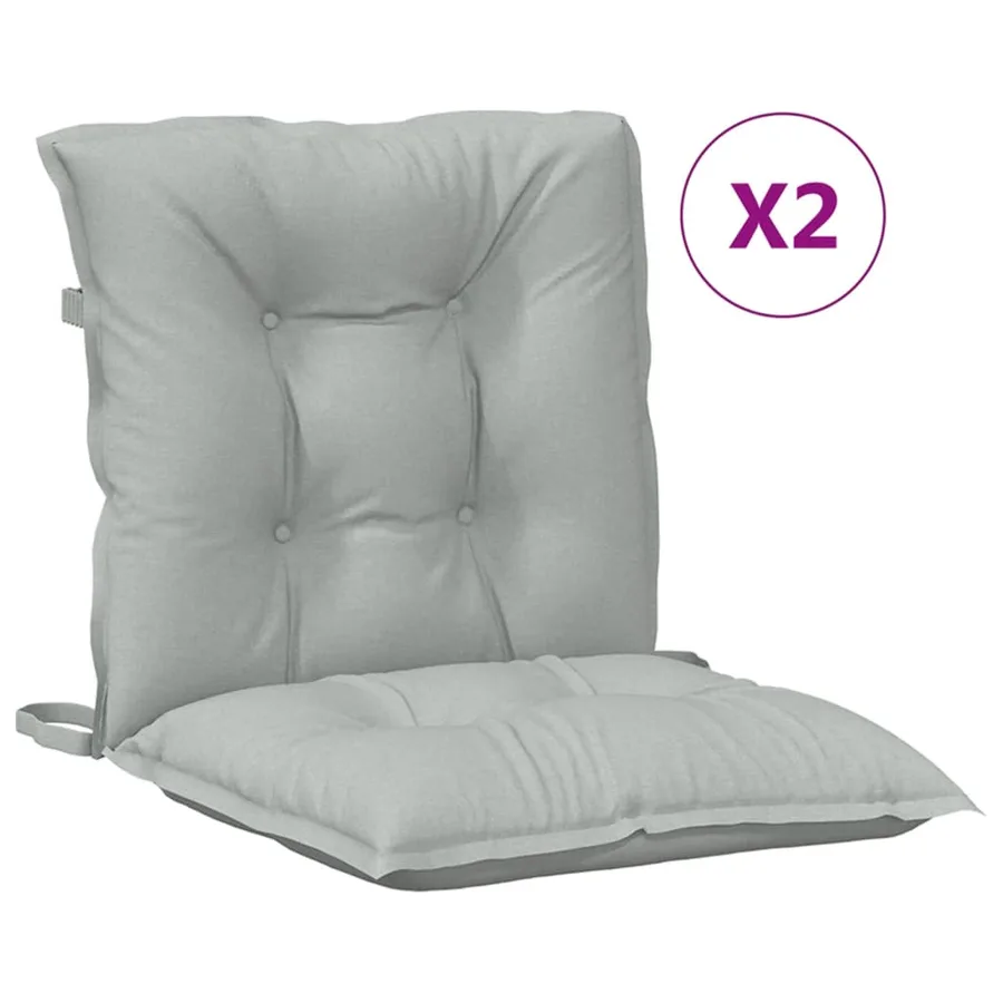 Coussins de chaise à dossier bas lot de 2 gris clair mélangé - 2