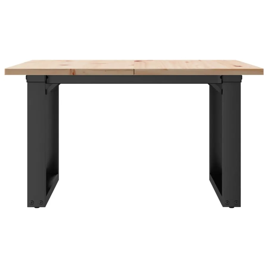 Table basse cadre en O 70x70x40 cm bois de pin massif et acier - 4