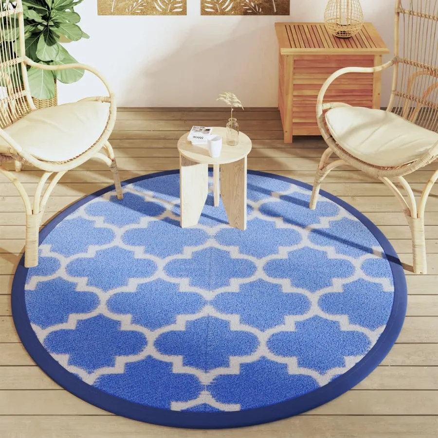Tapis d'extérieur ARAKIL bleu Ø160 cm PP - 3