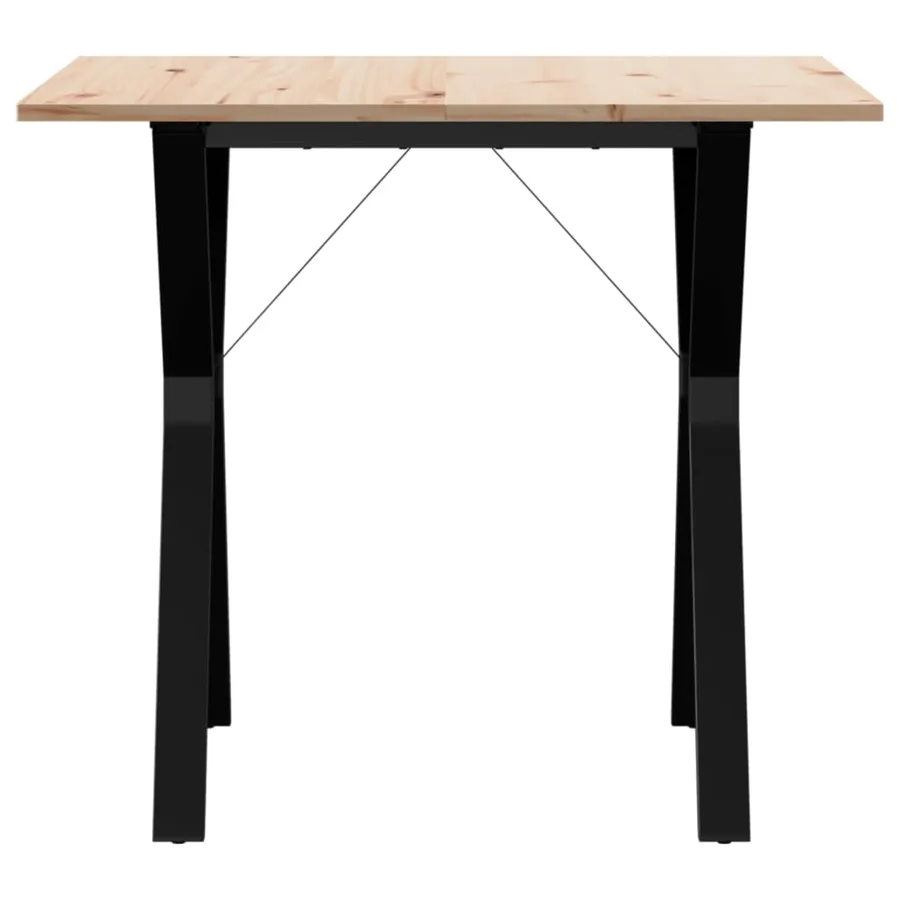 Table à manger cadre en Y 90x90x75 cm bois de pin massif acier - 4