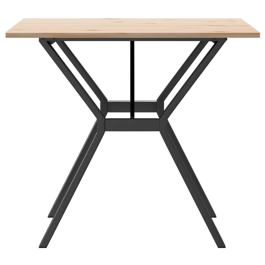 Table à manger cadre en Y 90x90x75 cm bois de pin massif acier - 5