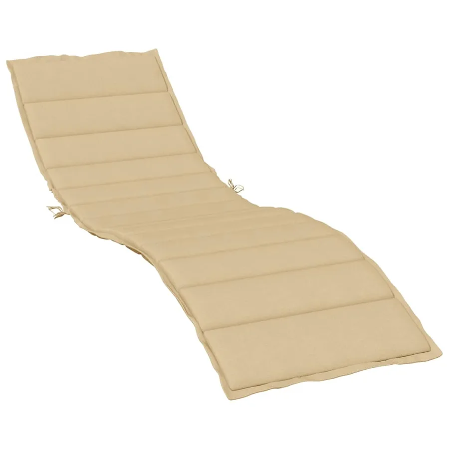 Coussin de chaise longue beige mélangé 200x60x4 cm tissu - 2