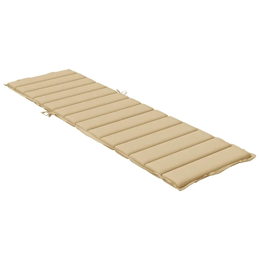 Coussin de chaise longue beige mélangé 200x60x4 cm tissu - 4