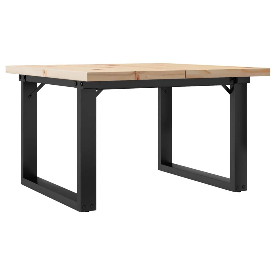 Table basse cadre en O 60x60x40,5cm bois de pin massif et acier - 2