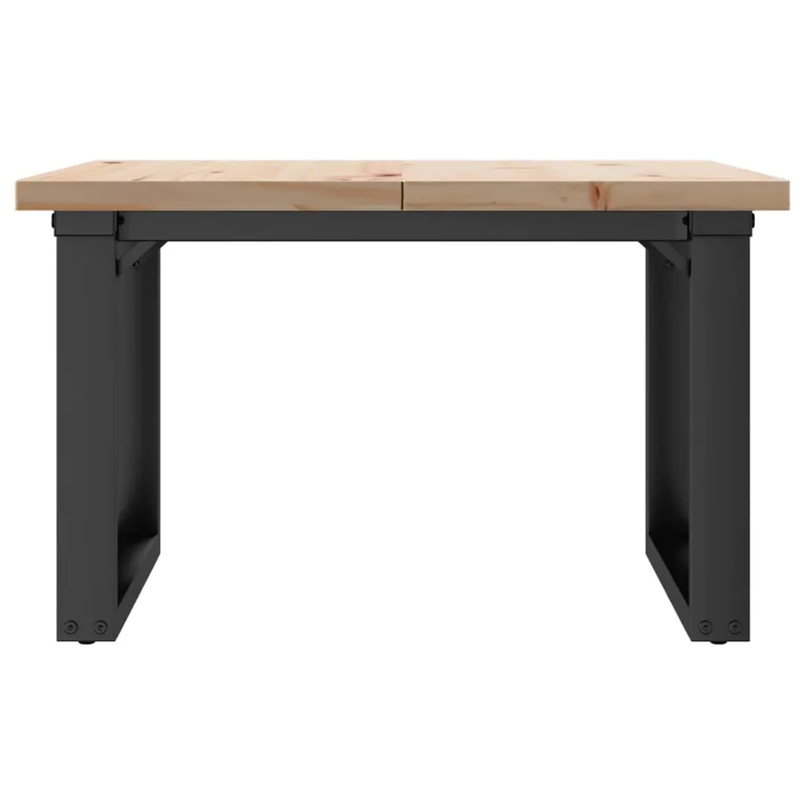 Table basse cadre en O 60x60x40,5cm bois de pin massif et acier - 4