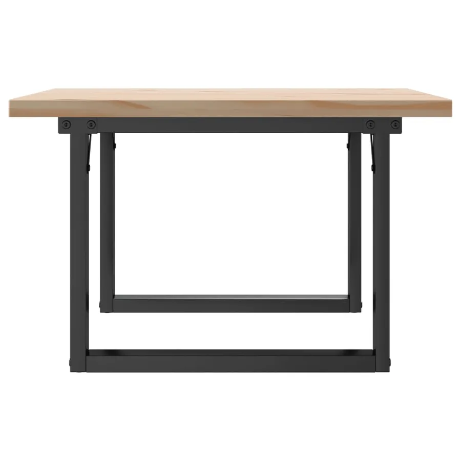 Table basse cadre en O 60x60x40,5cm bois de pin massif et acier - 5
