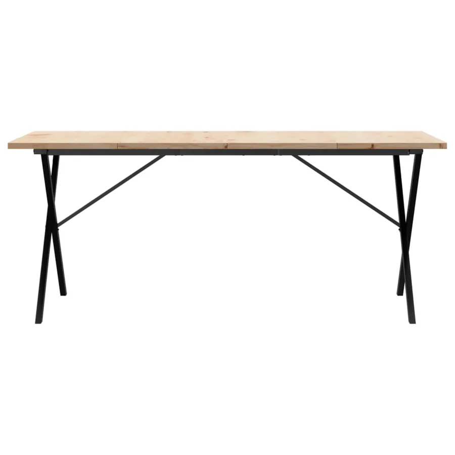 Table à manger cadre en X 180x90x75,5 cm bois pin massif acier - 4
