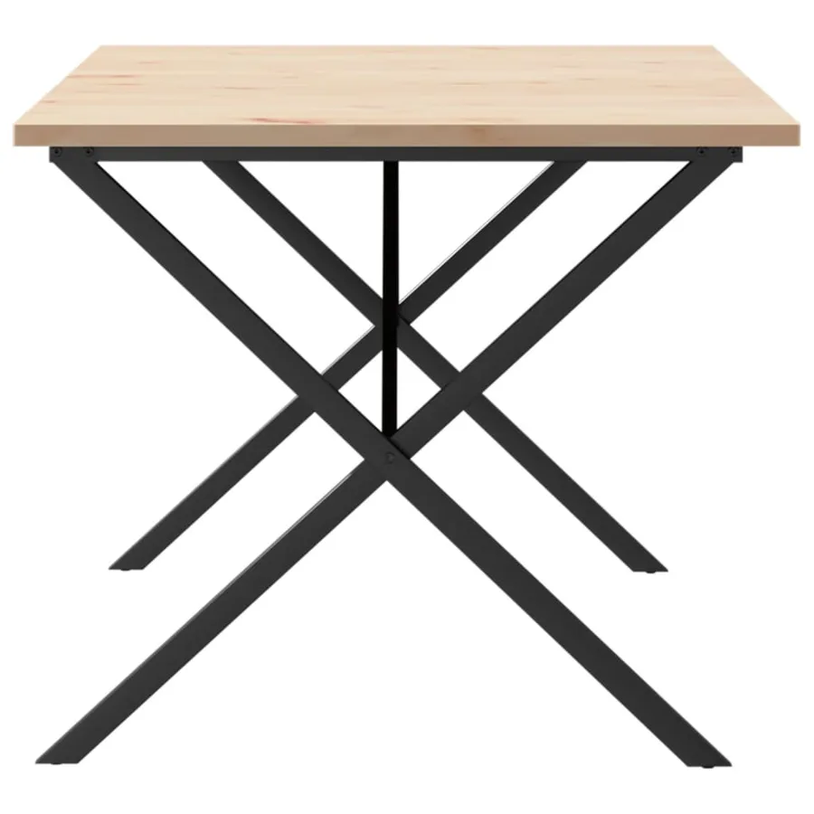 Table à manger cadre en X 180x90x75,5 cm bois pin massif acier - 5