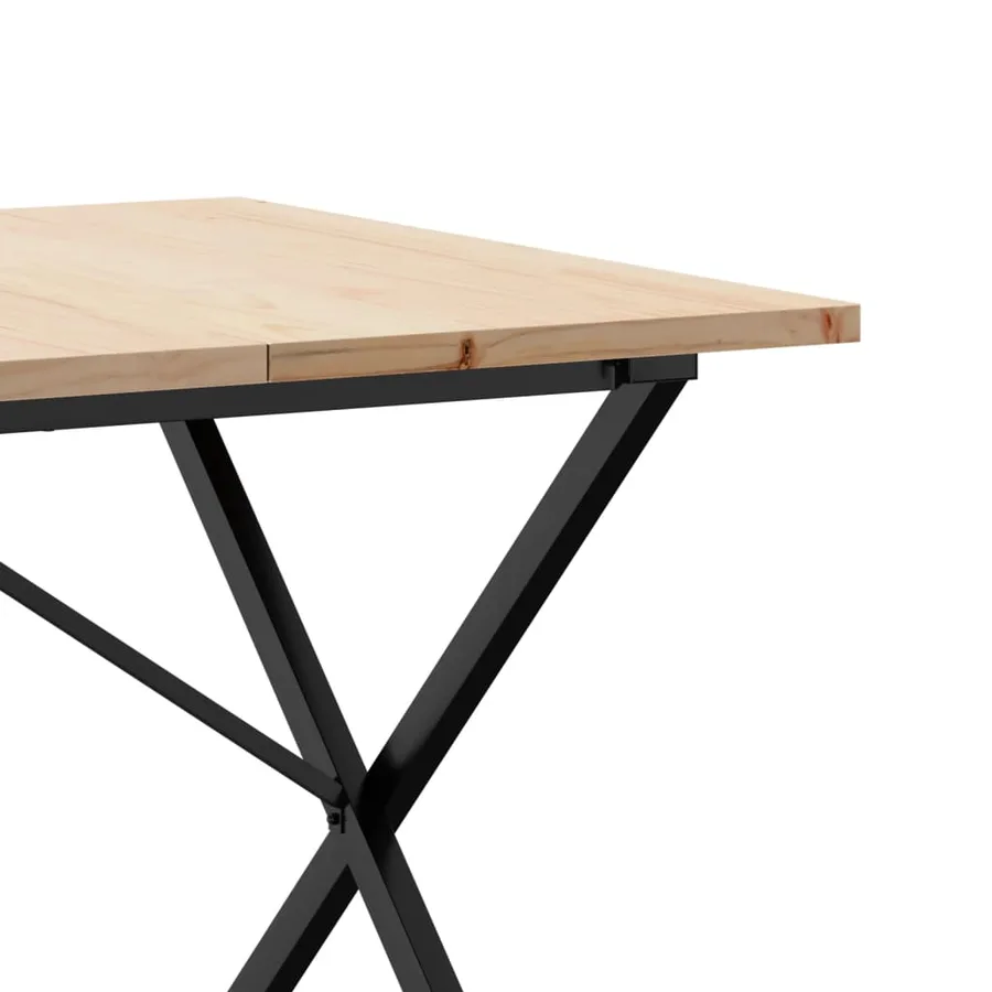 Table à manger cadre en X 180x90x75,5 cm bois pin massif acier - 7