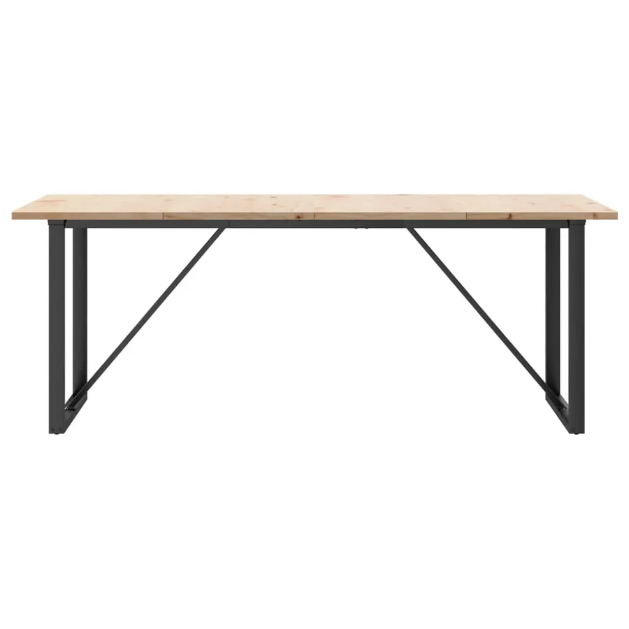 Table à manger cadre en O 200x100x75,5 cm bois pin massif acier - 4
