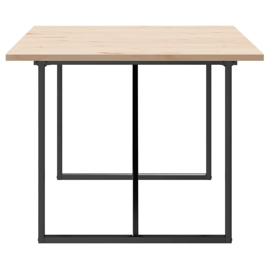 Table à manger cadre en O 200x100x75,5 cm bois pin massif acier - 5