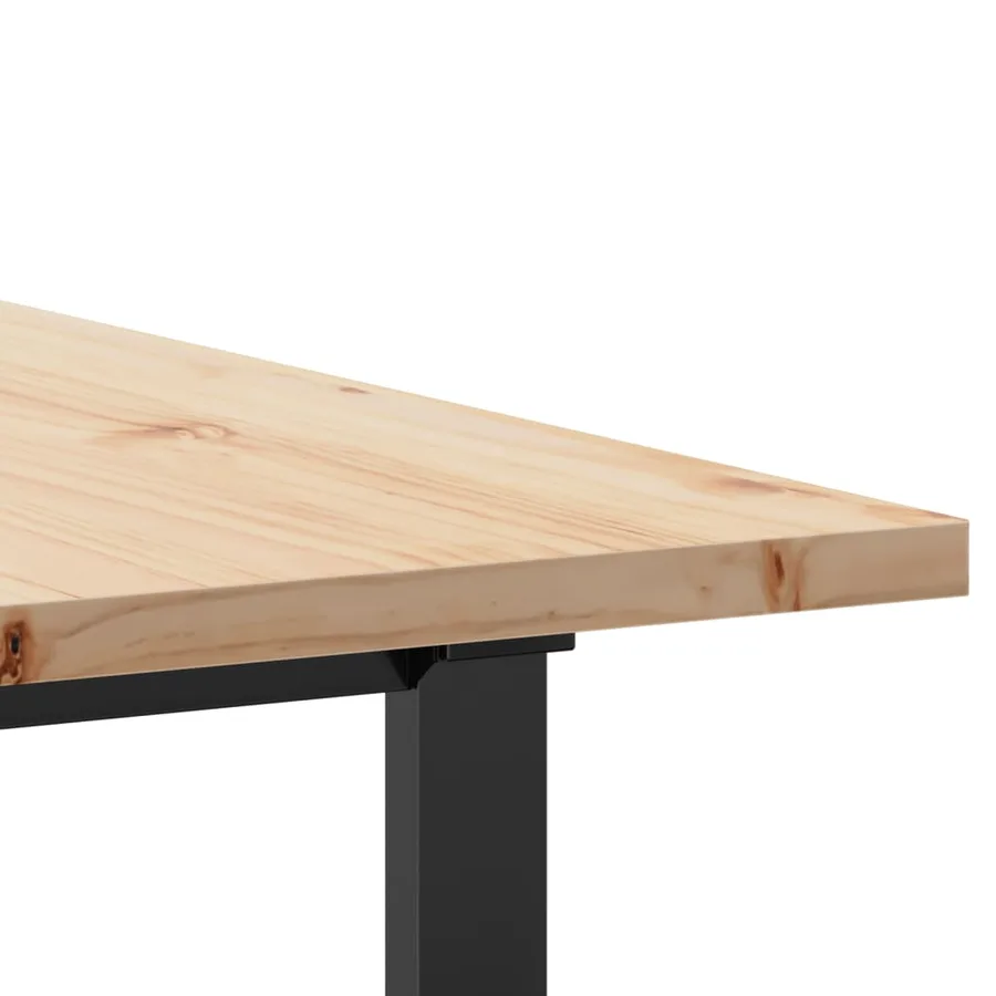 Table à manger cadre en O 200x100x75,5 cm bois pin massif acier - 7
