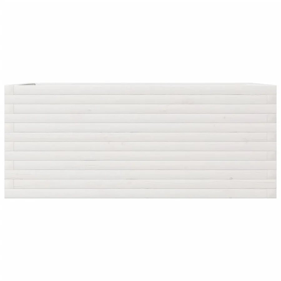 Jardinière blanc 110x60x46 cm bois de pin massif - 5