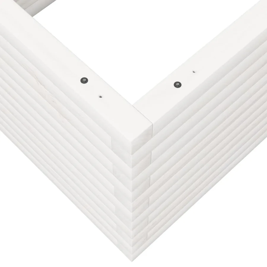 Jardinière blanc 110x60x46 cm bois de pin massif - 8