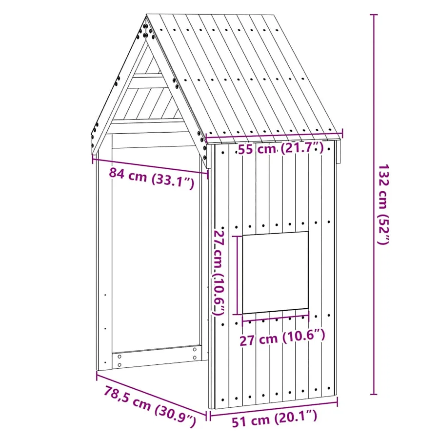 Toit de lit pour enfants 55x84x132 cm bois de pin massif - 9