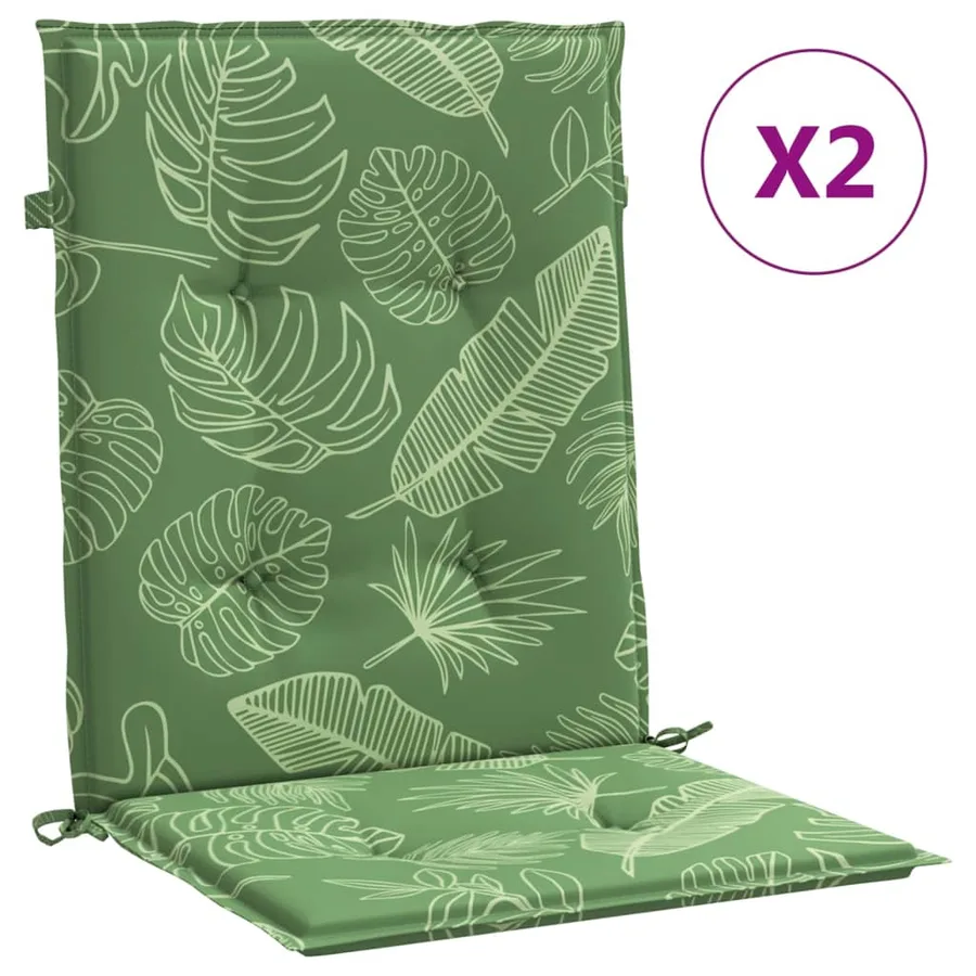 Coussins de chaise à dossier bas lot de 2 modèle de feuille - 2