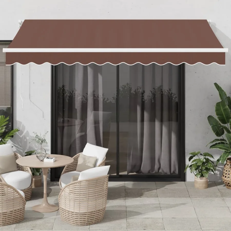 Auvent rétractable automatique marron 350x250 cm