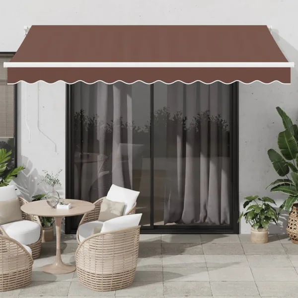 Auvent rétractable automatique marron 350x250 cm