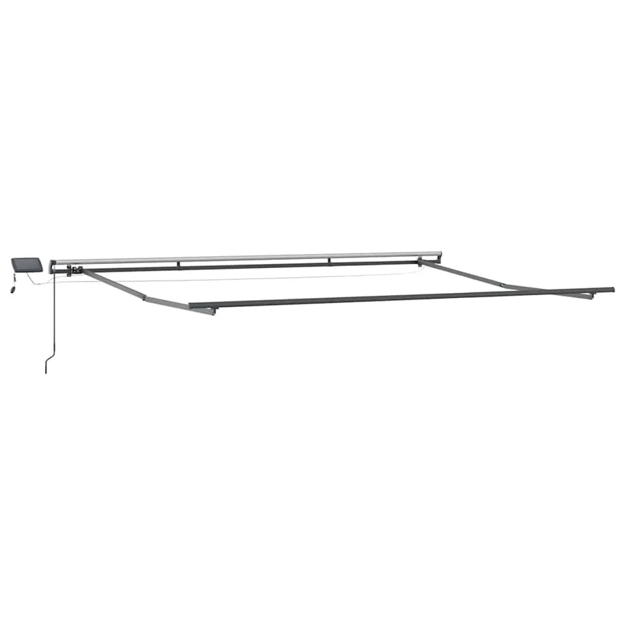 Auvent manuel rétractable avec LED anthracite blanc 500x300 cm - 7