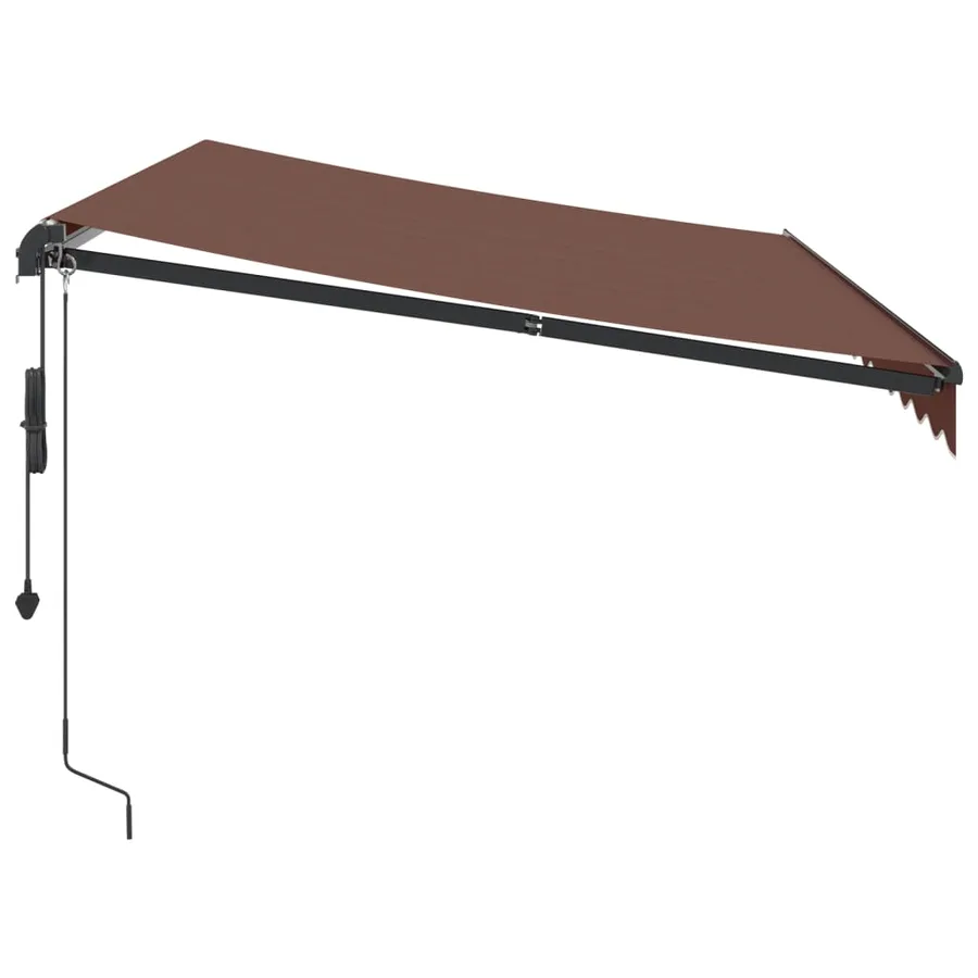 Auvent rétractable automatique avec LED marron 350x250 cm - 5