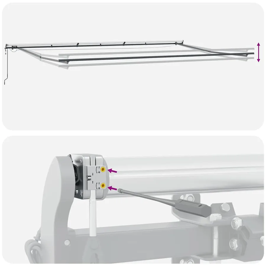 Auvent rétractable automatique avec LED marron 600x300 cm - 11