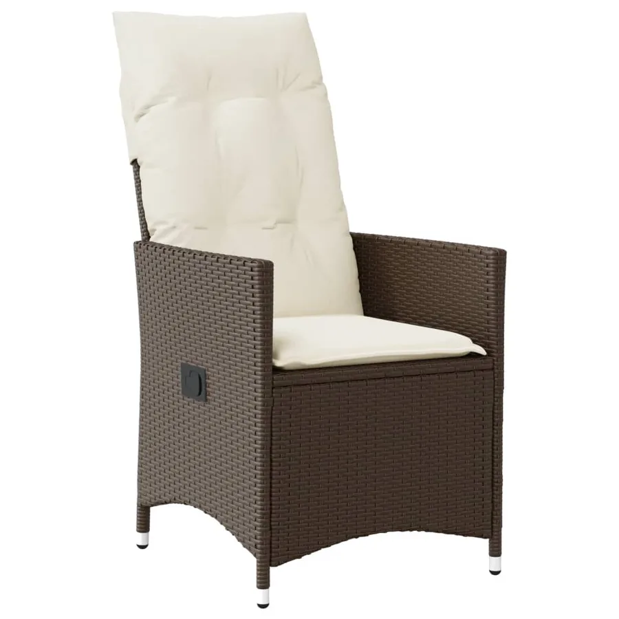 Ensemble de bistro 3 pcs avec coussins marron résine tressée - 4