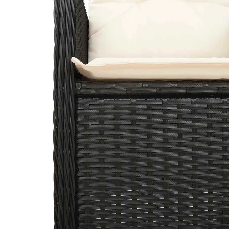 Ensemble de bistro de jardin 3 pcs coussins noir poly rotin - 5