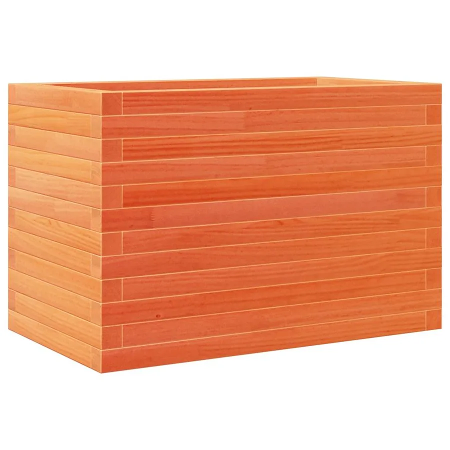 Jardinière cire marron 70x40x46 cm bois de pin massif - 2