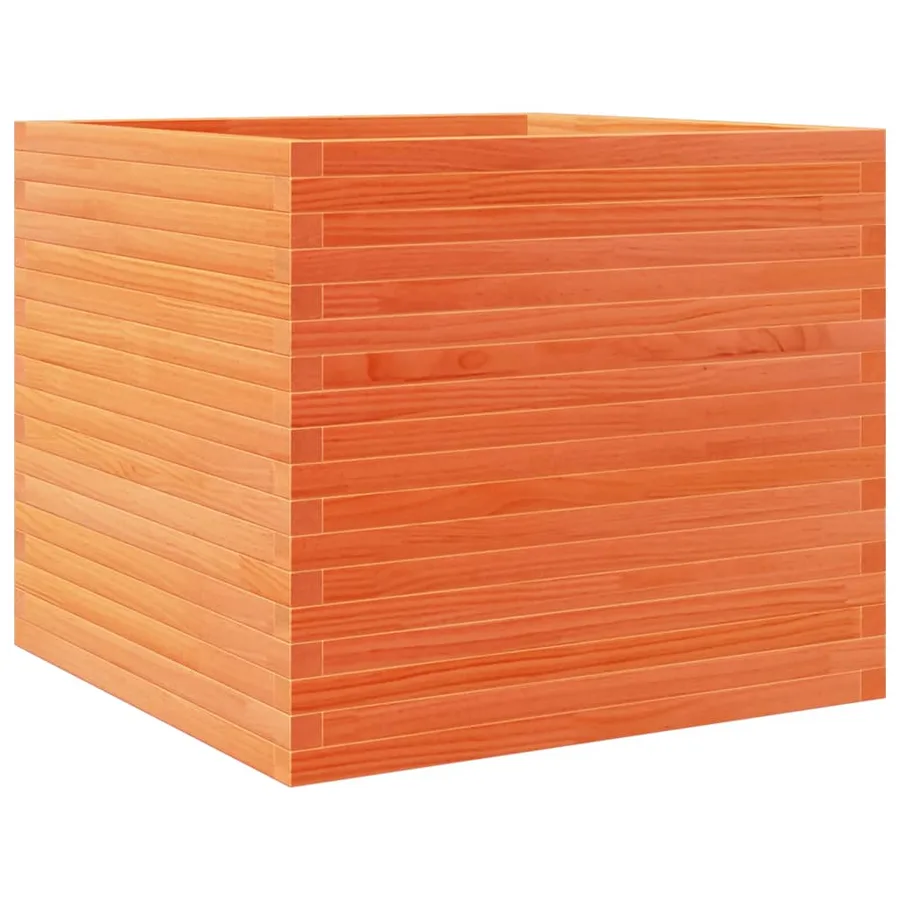 Jardinière cire marron 80x80x68,5 cm bois de pin massif - 2