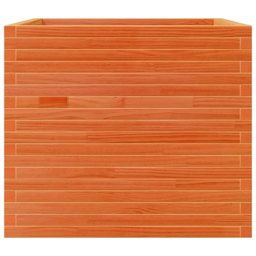 Jardinière cire marron 80x80x68,5 cm bois de pin massif - 5