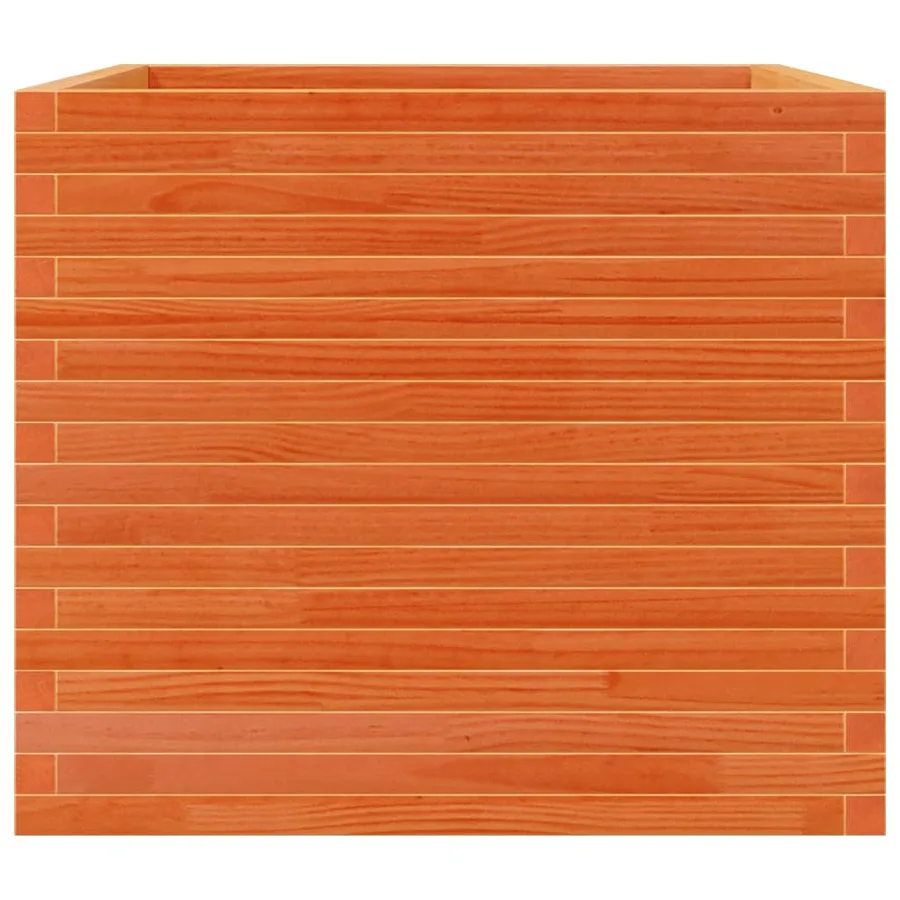 Jardinière cire marron 80x80x68,5 cm bois de pin massif - 6