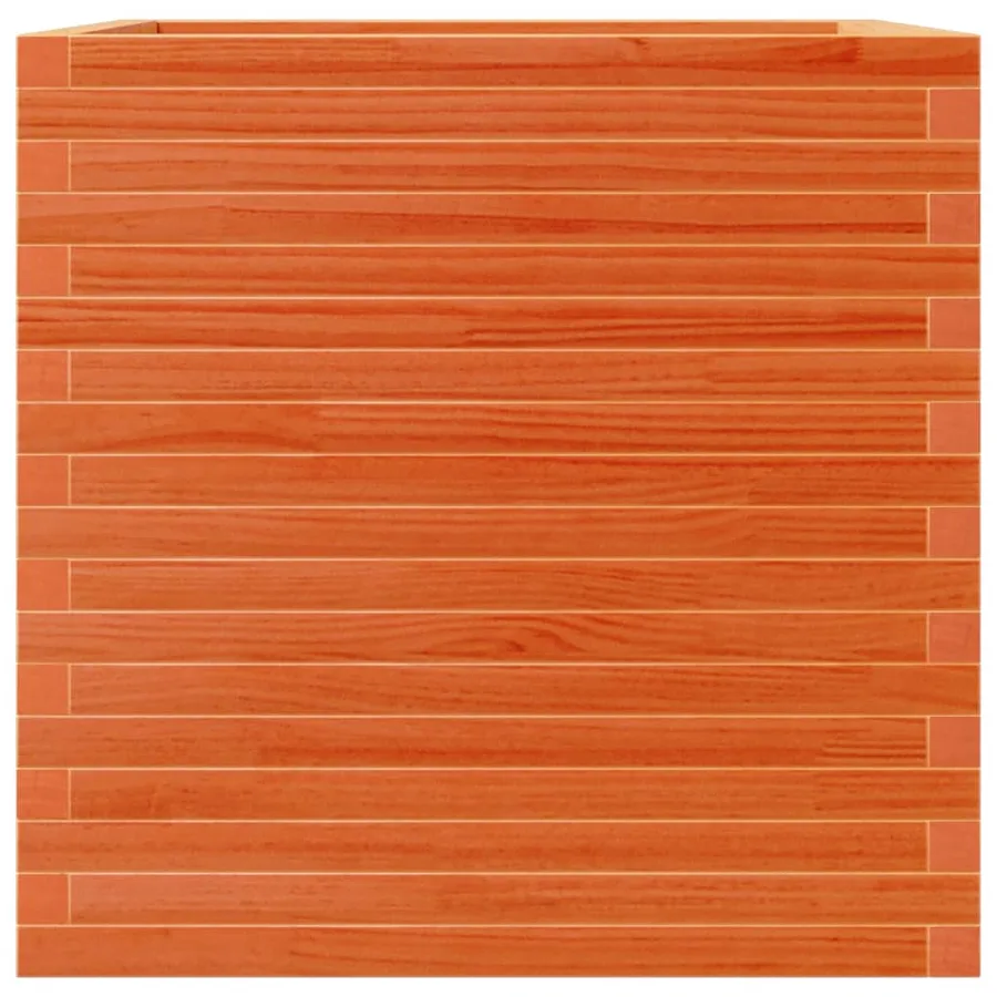 Jardinière cire marron 70x70x68,5 cm bois de pin massif - 5