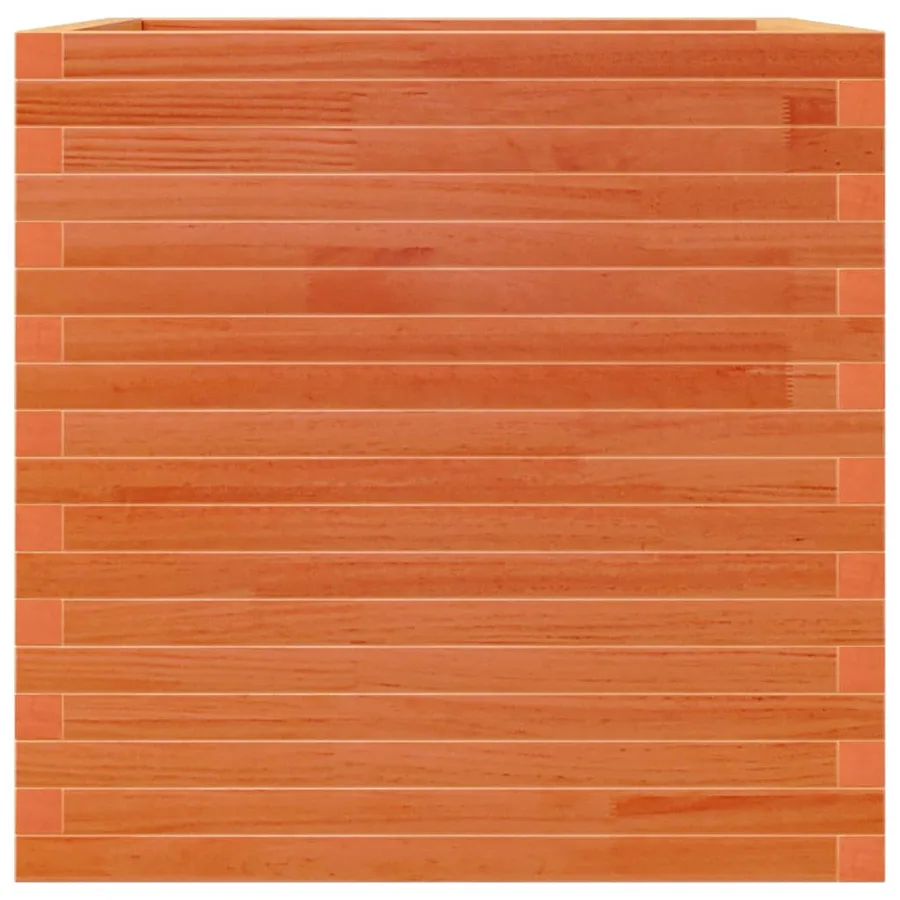 Jardinière cire marron 70x70x68,5 cm bois de pin massif - 6