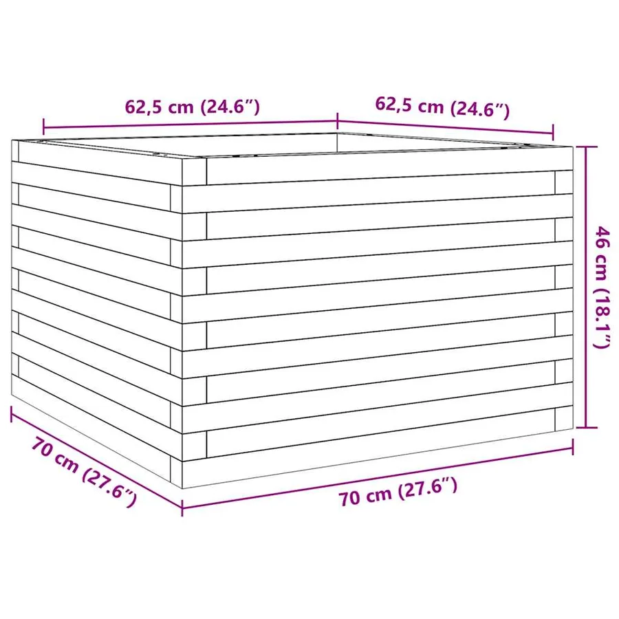 Jardinière 70x70x46 cm bois massif de douglas - 10