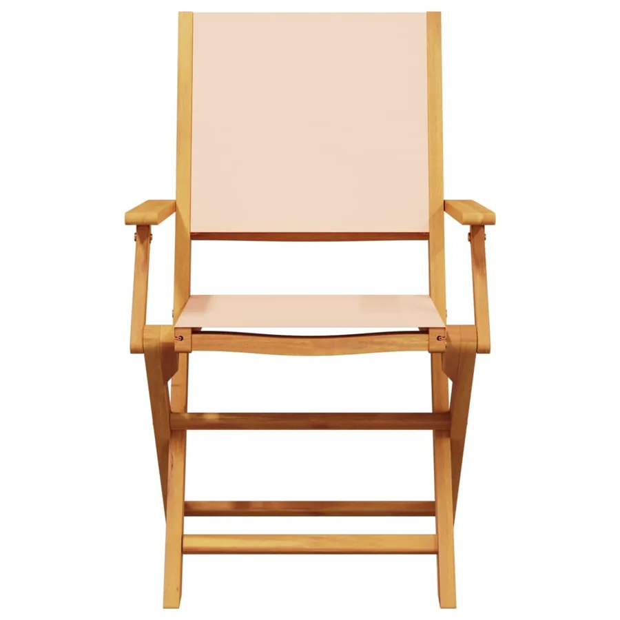 Ensemble à manger de jardin 5 pcs beige tissu et bois massif - 4