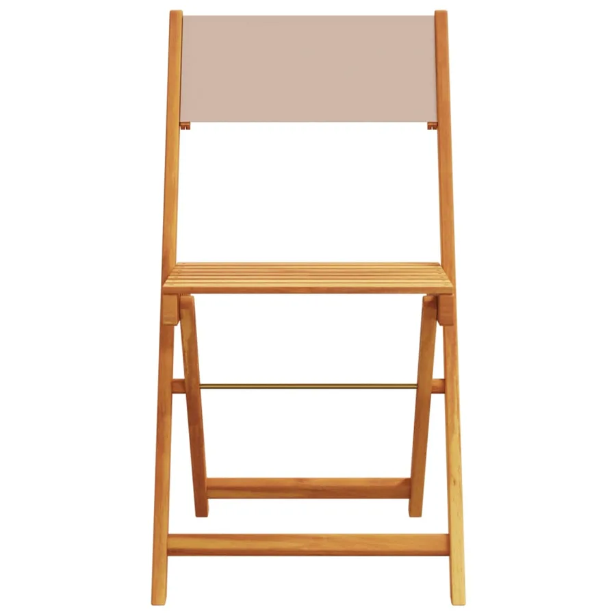 Ensemble à manger de jardin 5 pcs taupe tissu et bois massif - 4