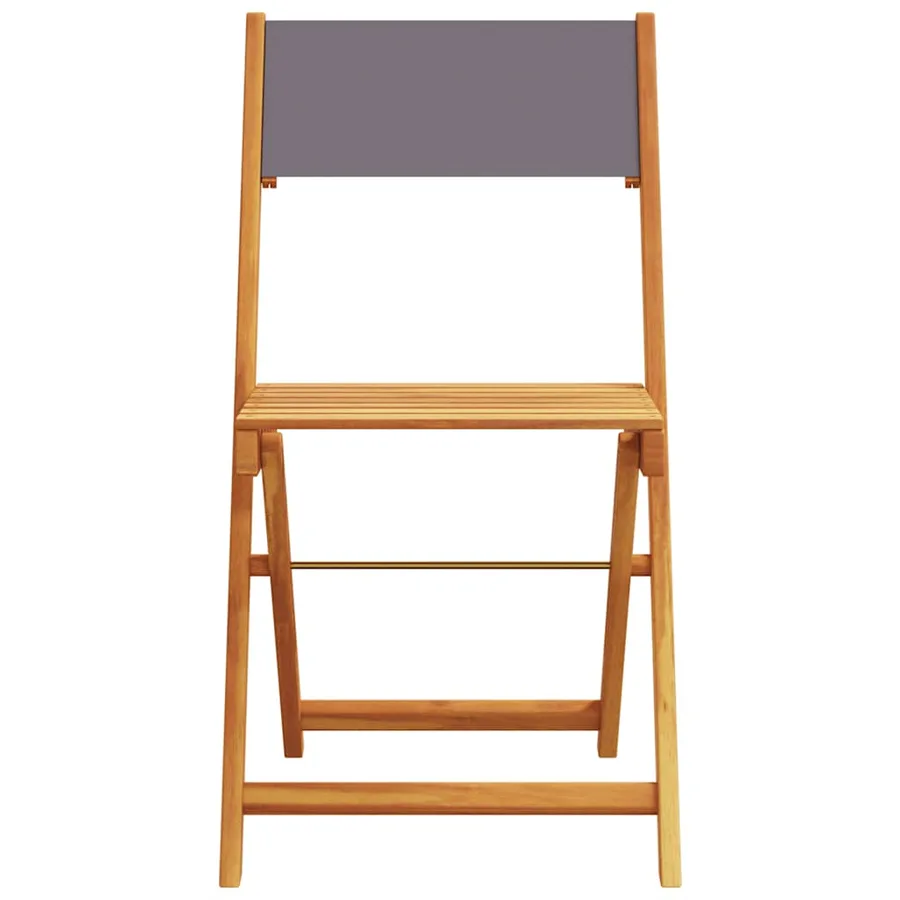 Chaises de bistrot lot de 2 anthracite bois acacia massif tissu - 5